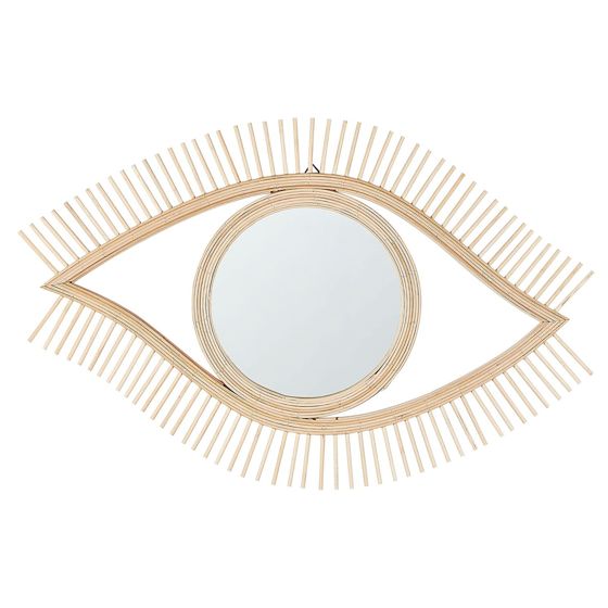 Väggspegel SOYOPA 79 cm 48 cm Bambu Naturlig