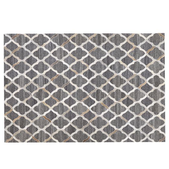 Matta ROLUNAY Mörkgrå 160 x 230 cm Läder