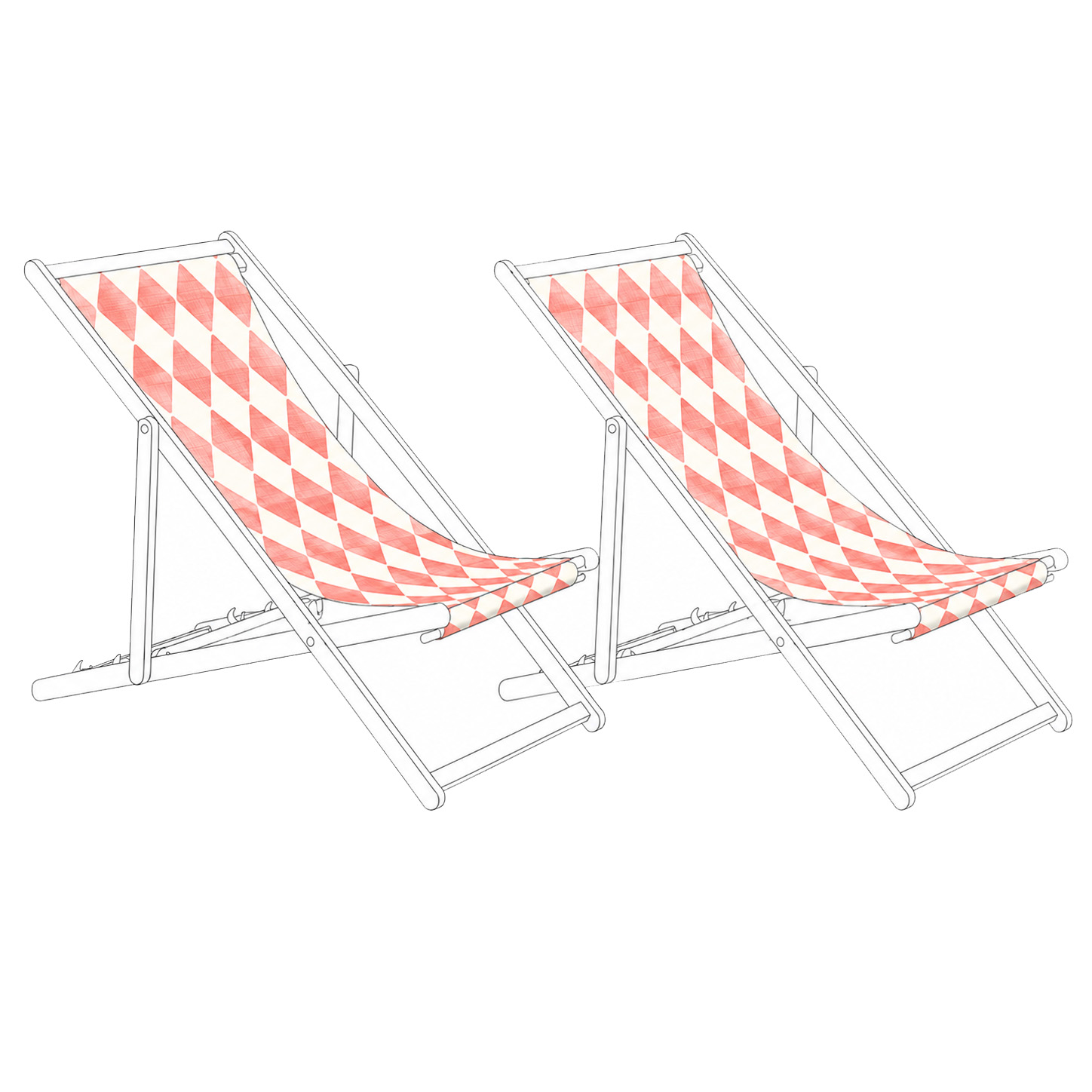 Set med 2 ersättningstyger för solstol ANZIO/AVELLINO 113 x 44 cm Ljusröd