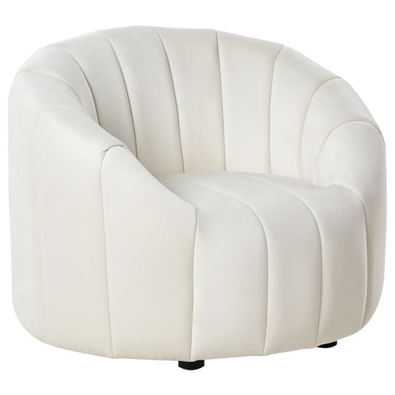 Fåtölj MALUNG Sammet Off-White