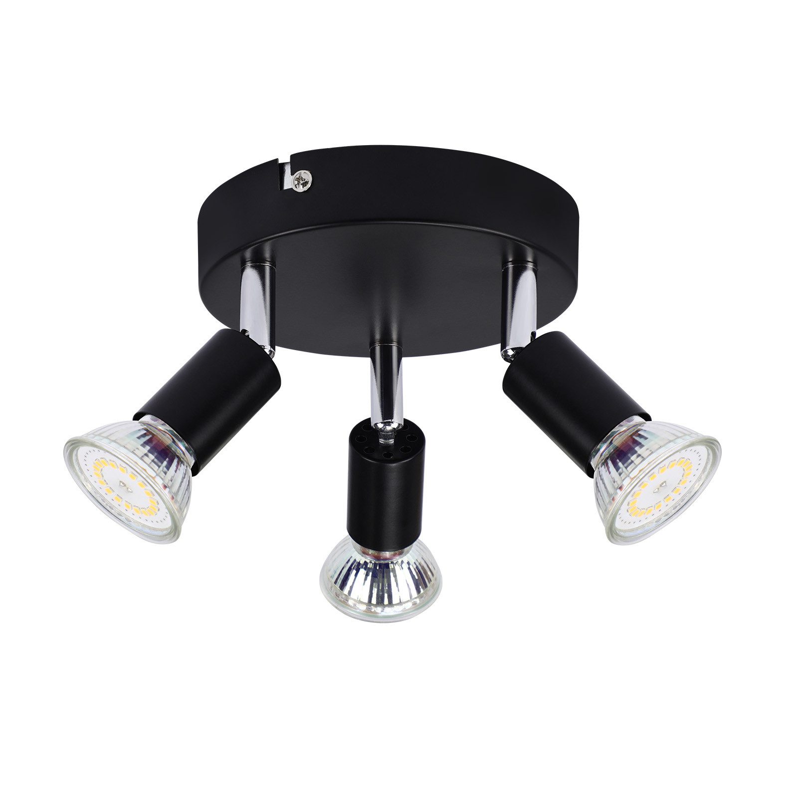 NETTLIFE 3 GU10 takspotlights svart metall justerbar industriell stil för inomhusbruk hall kök vardagsrum sovrum
