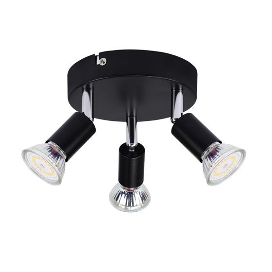 NETTLIFE 3 GU10 takspotlights svart metall justerbar industriell stil för inomhusbruk hall kök vardagsrum sovrum