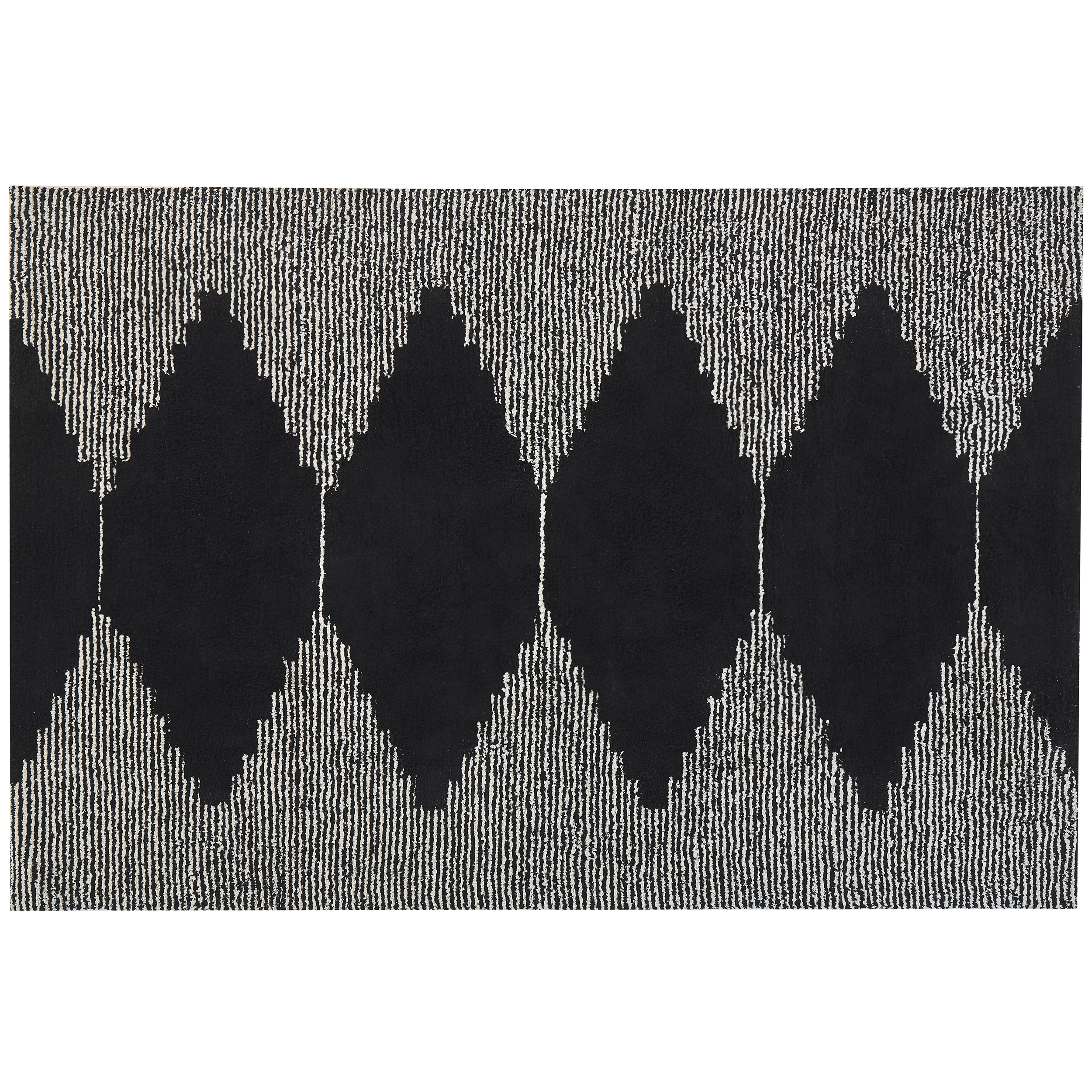 Matta BATHINDA Svart/ Vit 140 x 200 cm Bomull