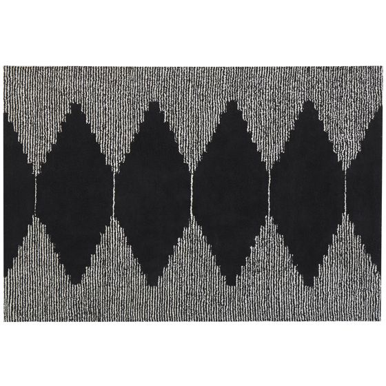 Matta BATHINDA Svart/ Vit 140 x 200 cm Bomull