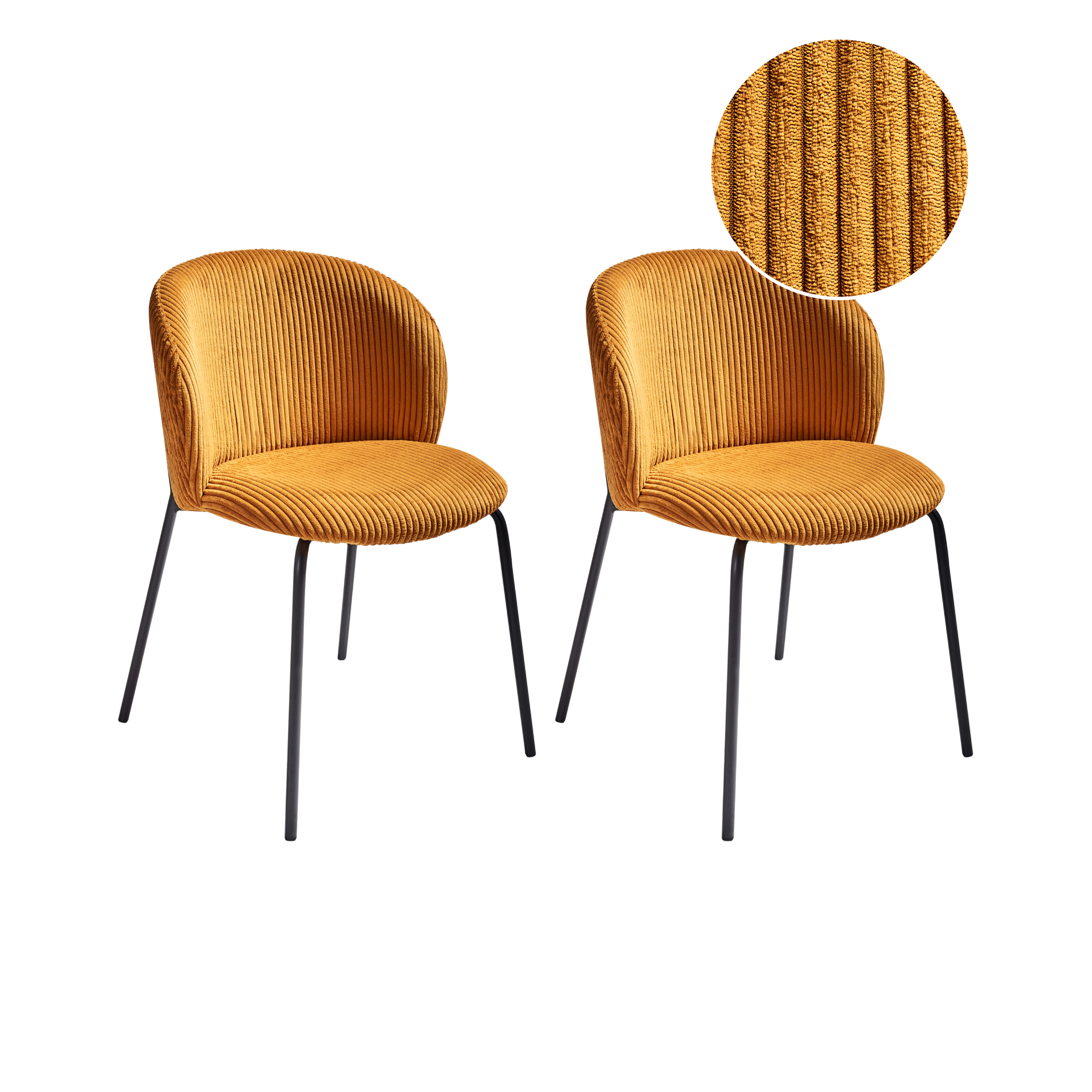 Set med 2 matstolar MILES Manchester Orange