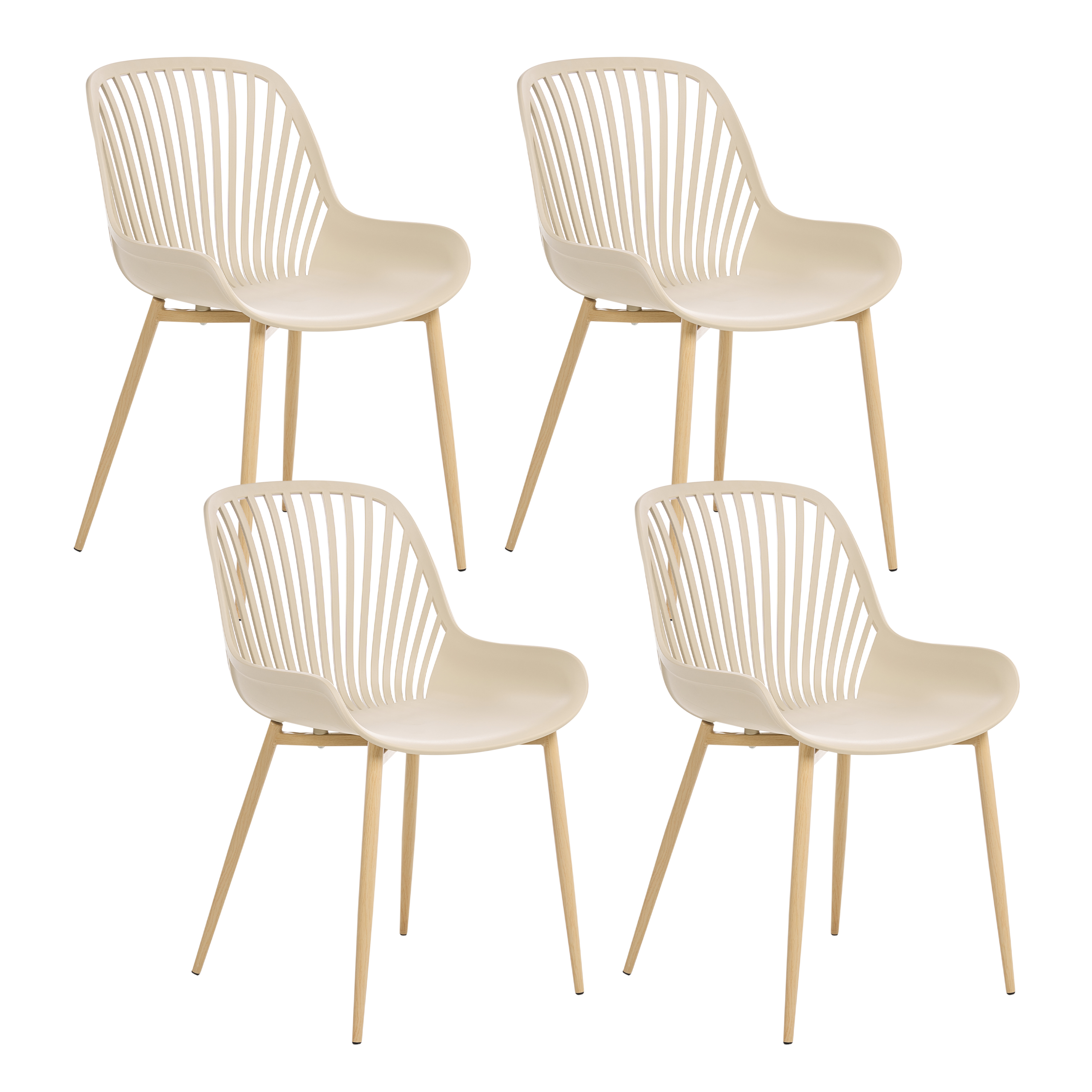 Set med 4 matstolar KLEVE Beige