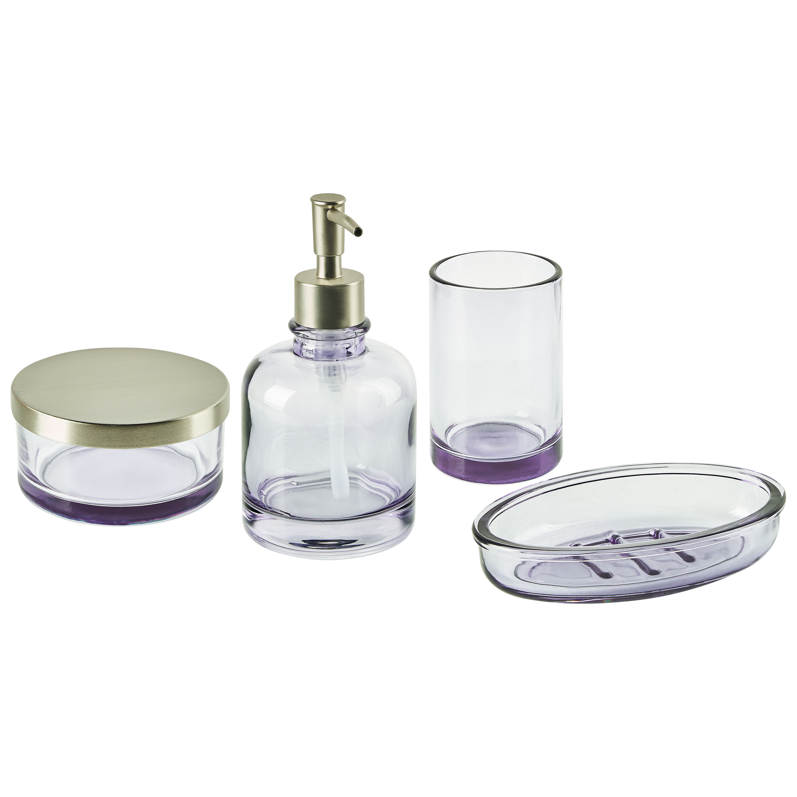 Set med badrumstillbehör i 4 delar TELMA Glas Mörklila