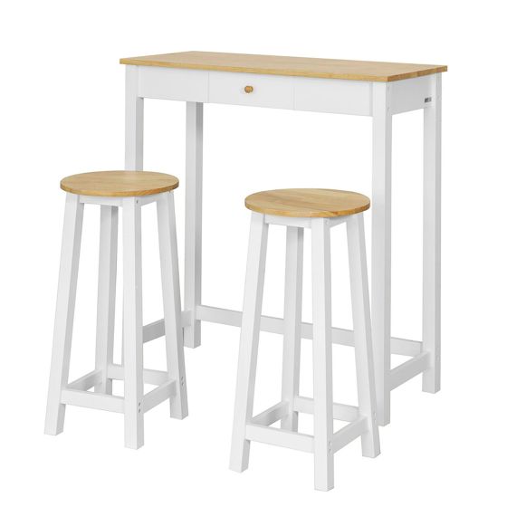 SoBuy Barbord och 2 pallar, Matgrupp, Testad för 120 kg, FWT50-WN
