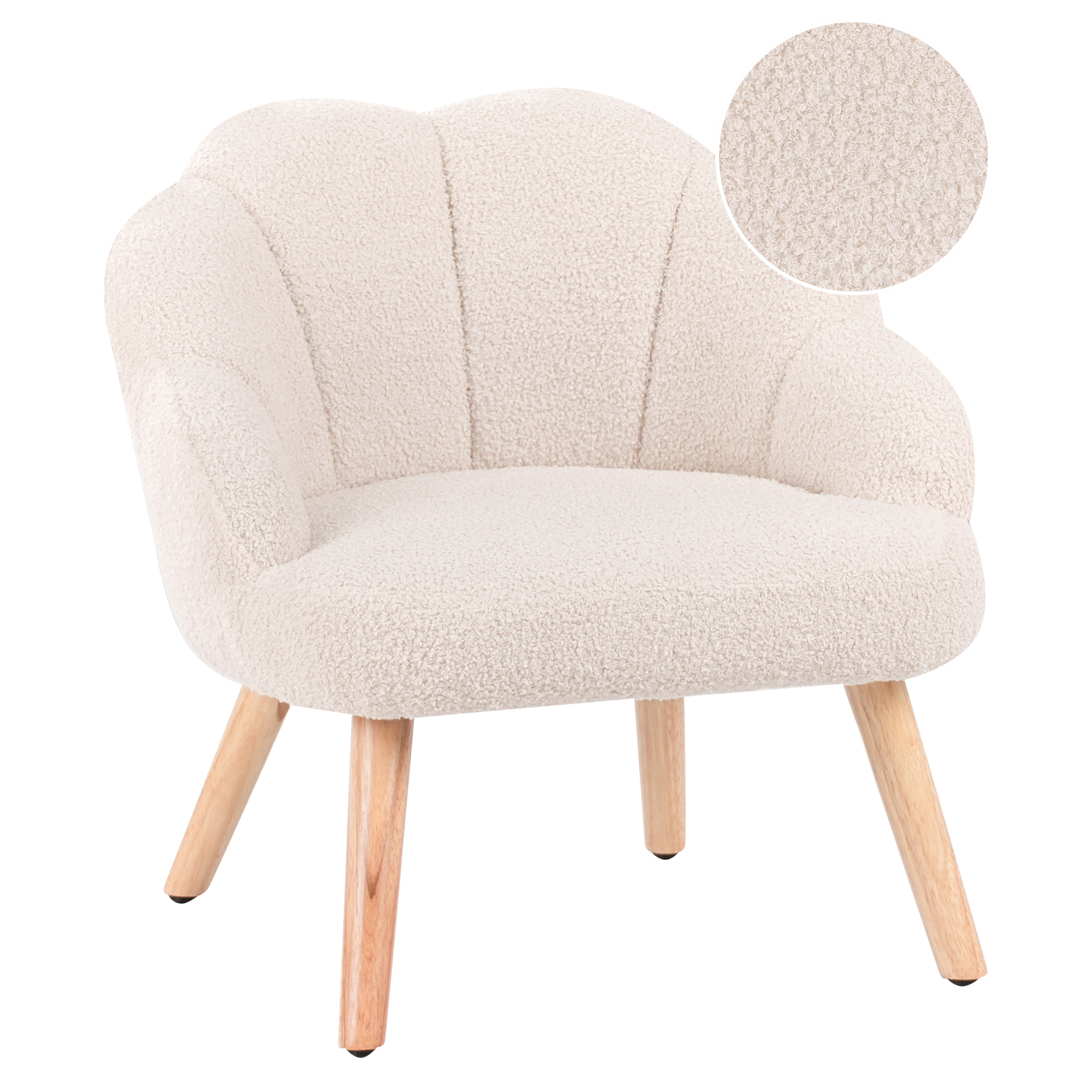 Barnfåtölj MILAND Bouclé Ljusbeige