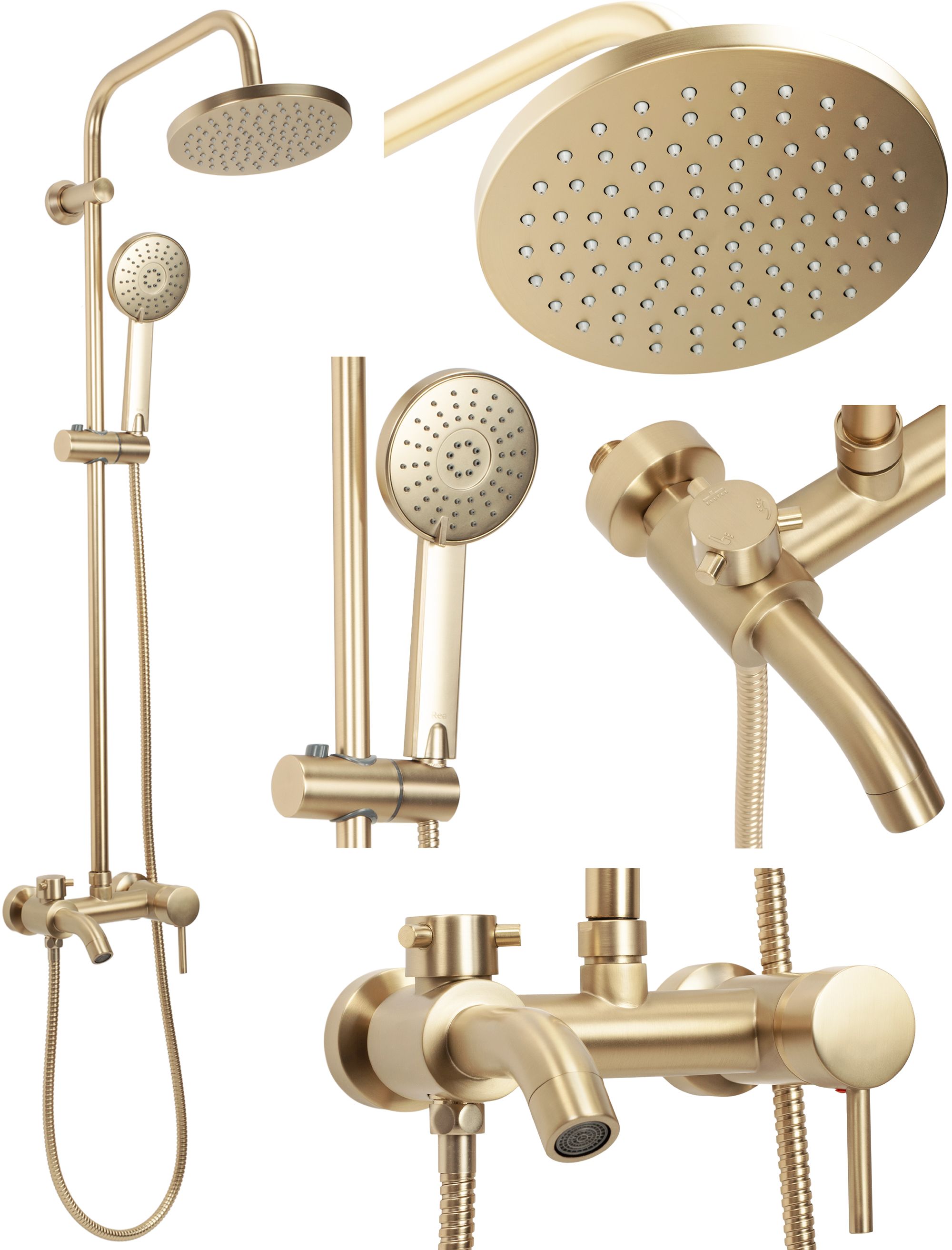 REA Duschset LUIS Borstat Guld, 45x21x100cm
