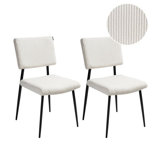 Set med 2 matstolar STURGIS Manchester Off-White