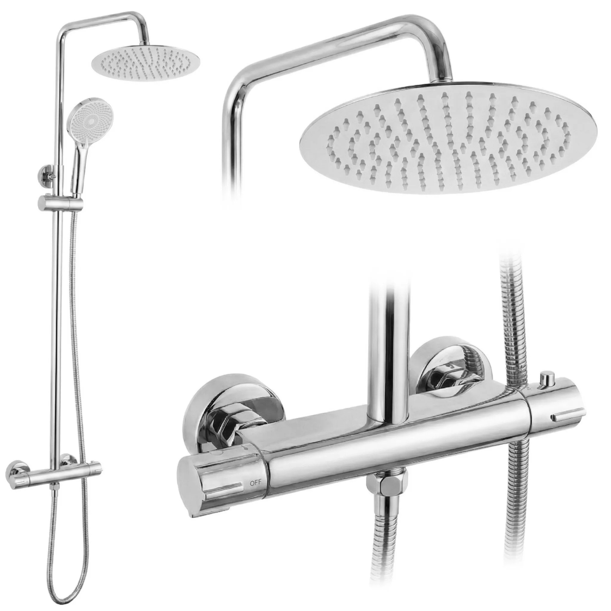 REA Duschset Lungo Krom, 15x15x120,5cm