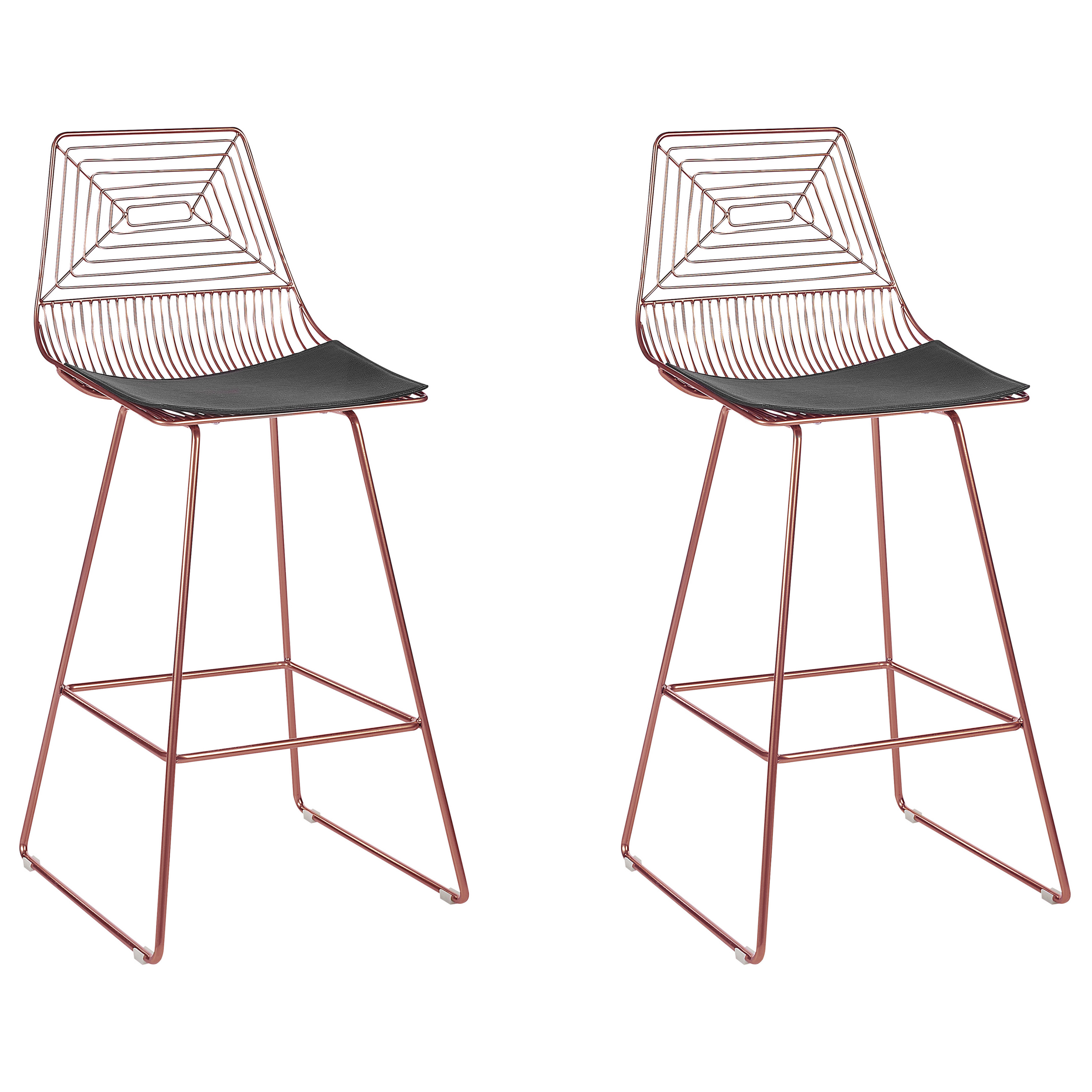 Set med 2 barstolar BISBEE Metall Roséguld