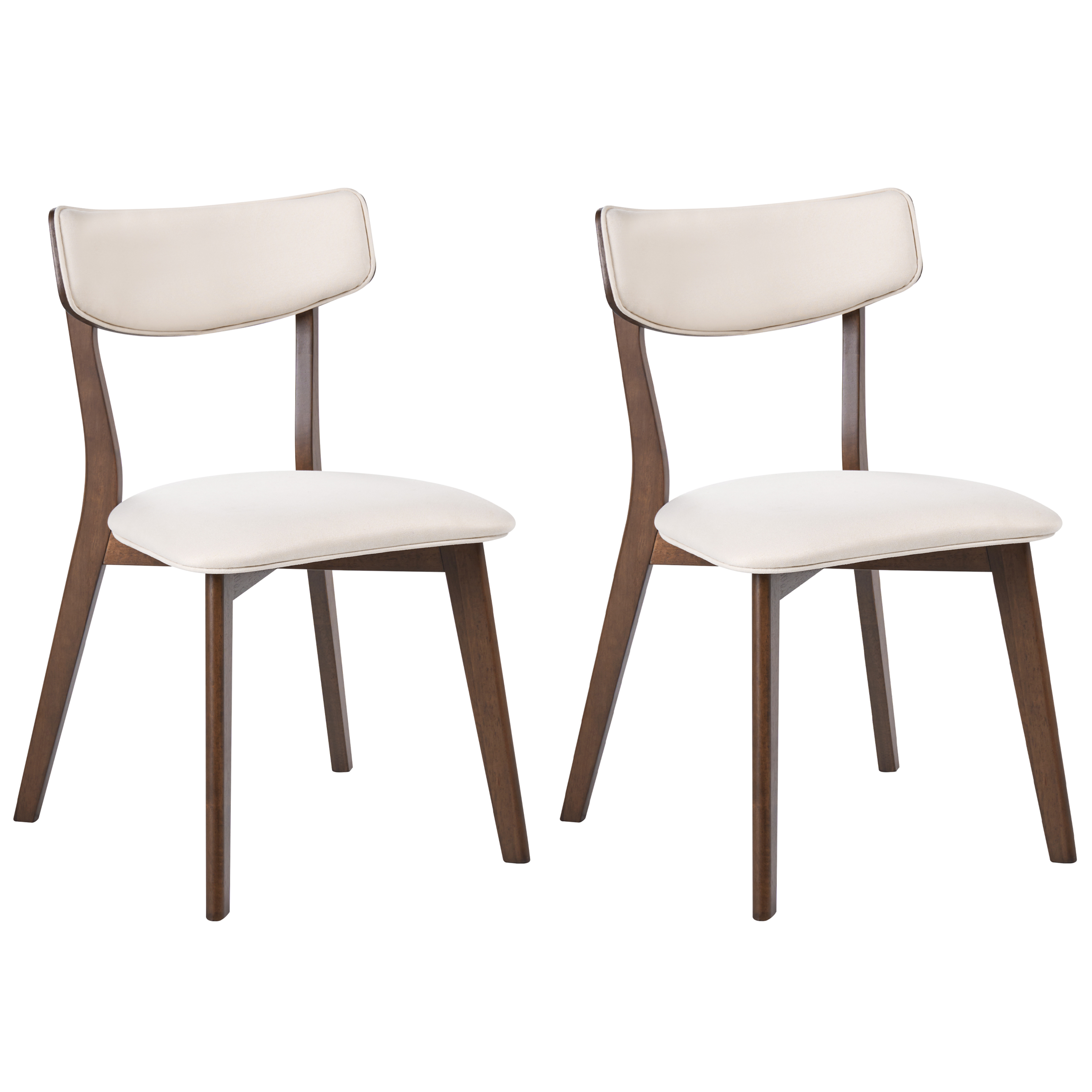 Set med 2 matstolar YUMA Trä Off-White/ Brun