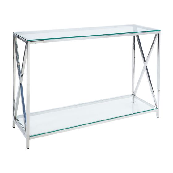 Konsolbord AUDET Härdat glas Silver