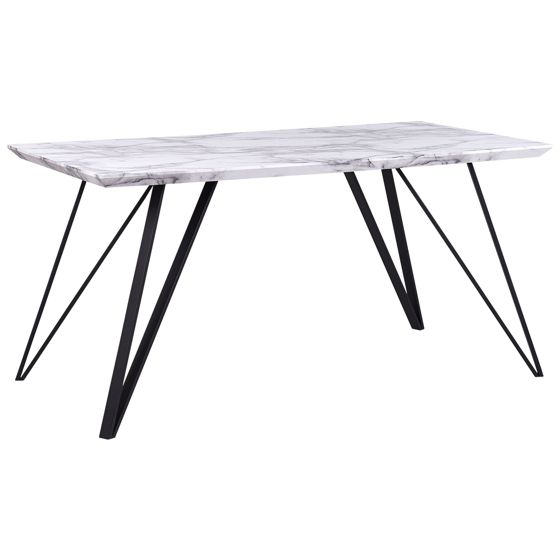 Matbord MOLDEN Marmor/ Svart 150 cm 80 cm