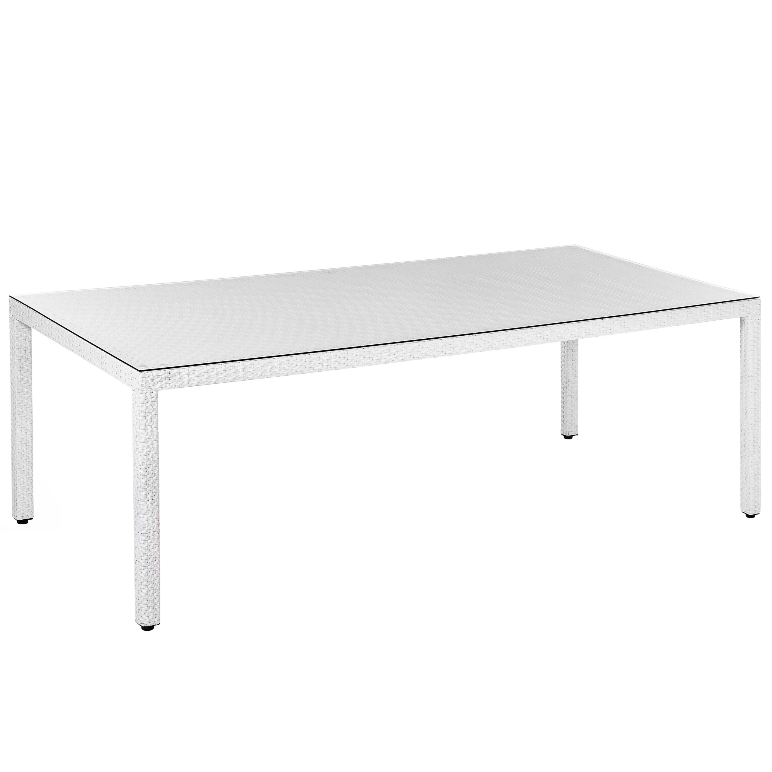 Trädgårdsmatbord ITALY 220 cm 100 cm Glas Vit