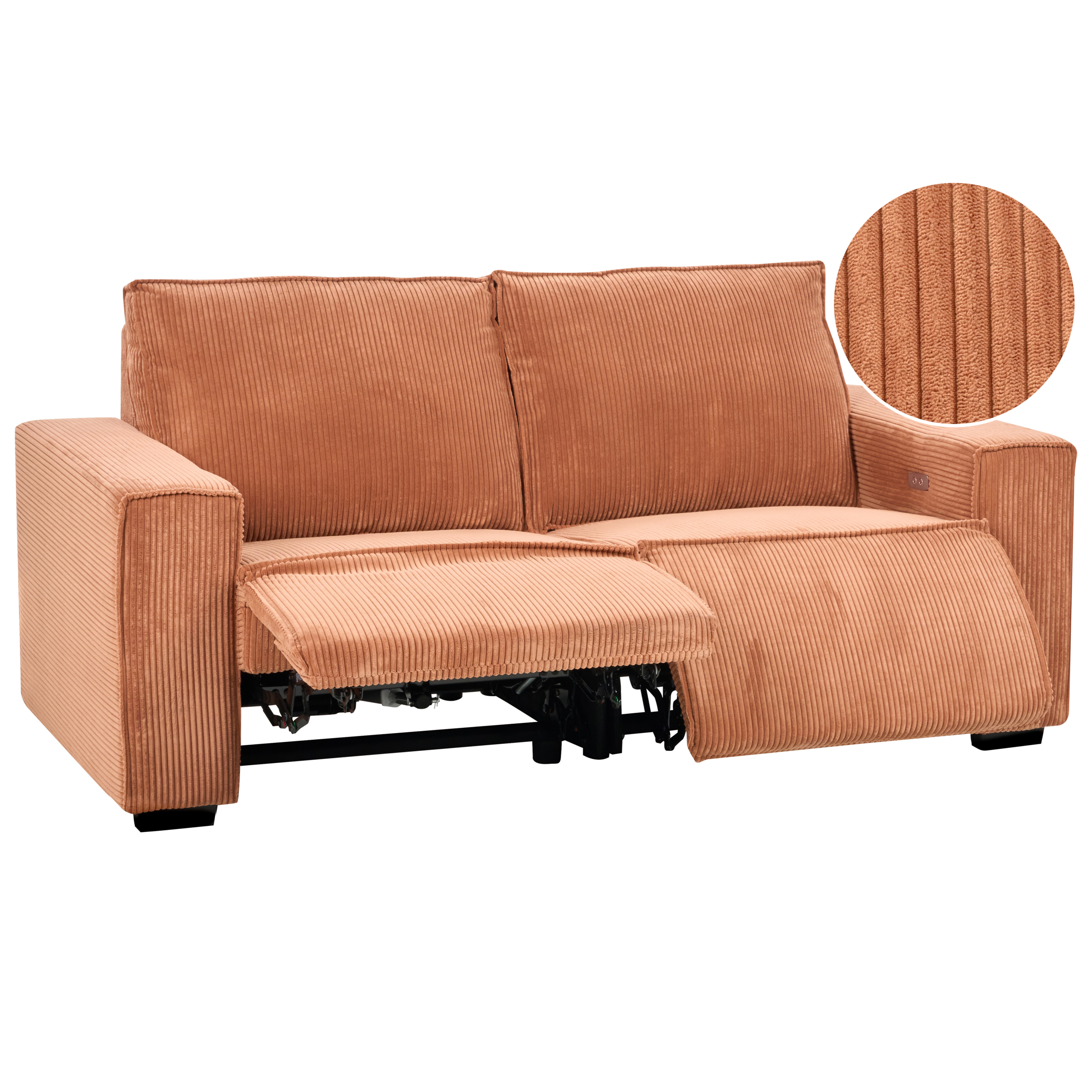 Elektrisk reclinersoffa 2-sits NUKARI Manchester Orange