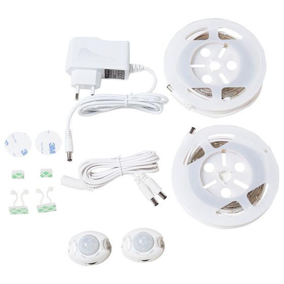 LED-tejp ATRATO 240 cm med rörelsesensor Vit