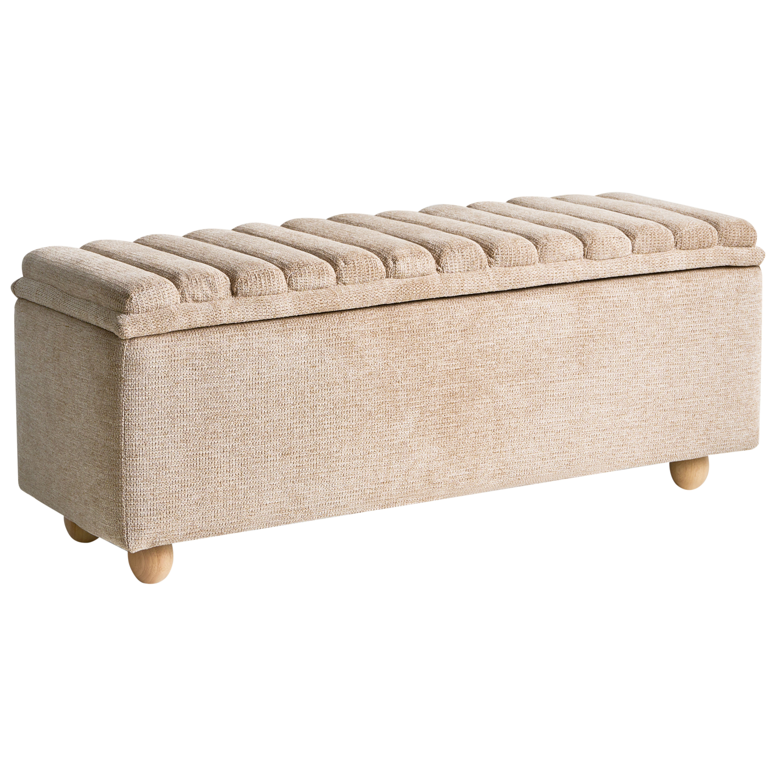 Klädd förvaringsbänk SALIDA Beige