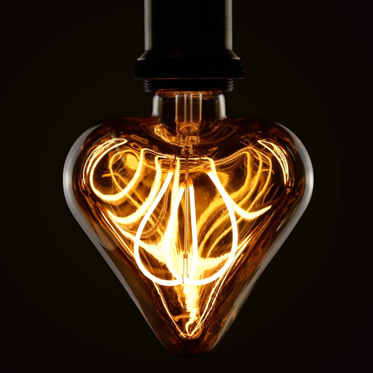 NETTLIFE - vintage Edison 3w LED-lampa retro glödlampa E27 hjärtformad dekorativ lampa varmvit ej justerbar