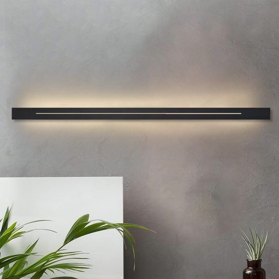 NETTLIFE LED - vägglampa, för inomhusbruk - modern, sovrum 100 cm korridorlampa, varmvit, 31W, svart trapplampa, vägglampa