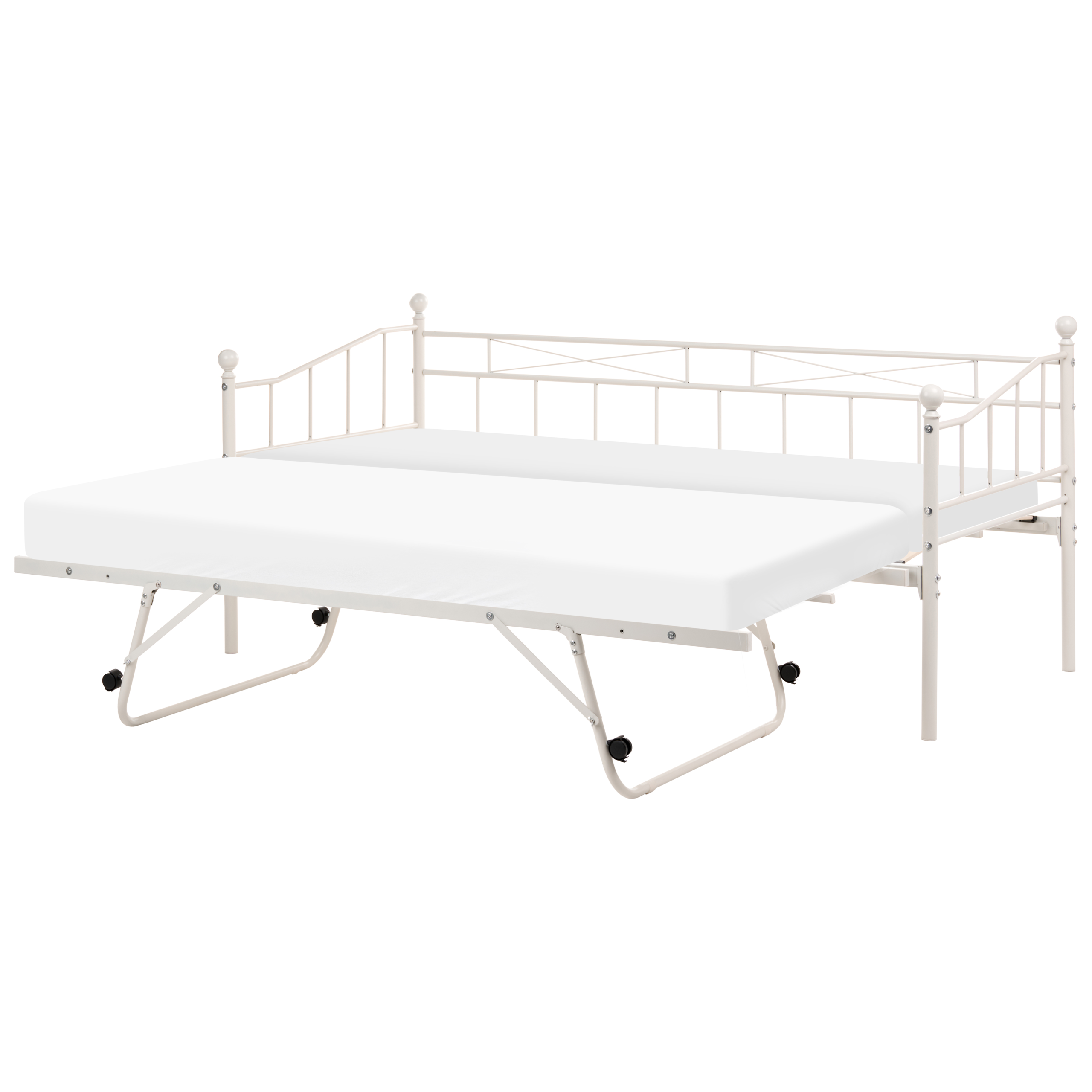 Dagbädd Metall LOUANNEC 90 x 200 cm Utdragbar Beige