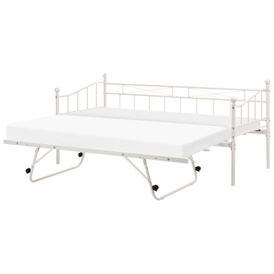 Dagbädd Metall LOUANNEC 90 x 200 cm Utdragbar Beige