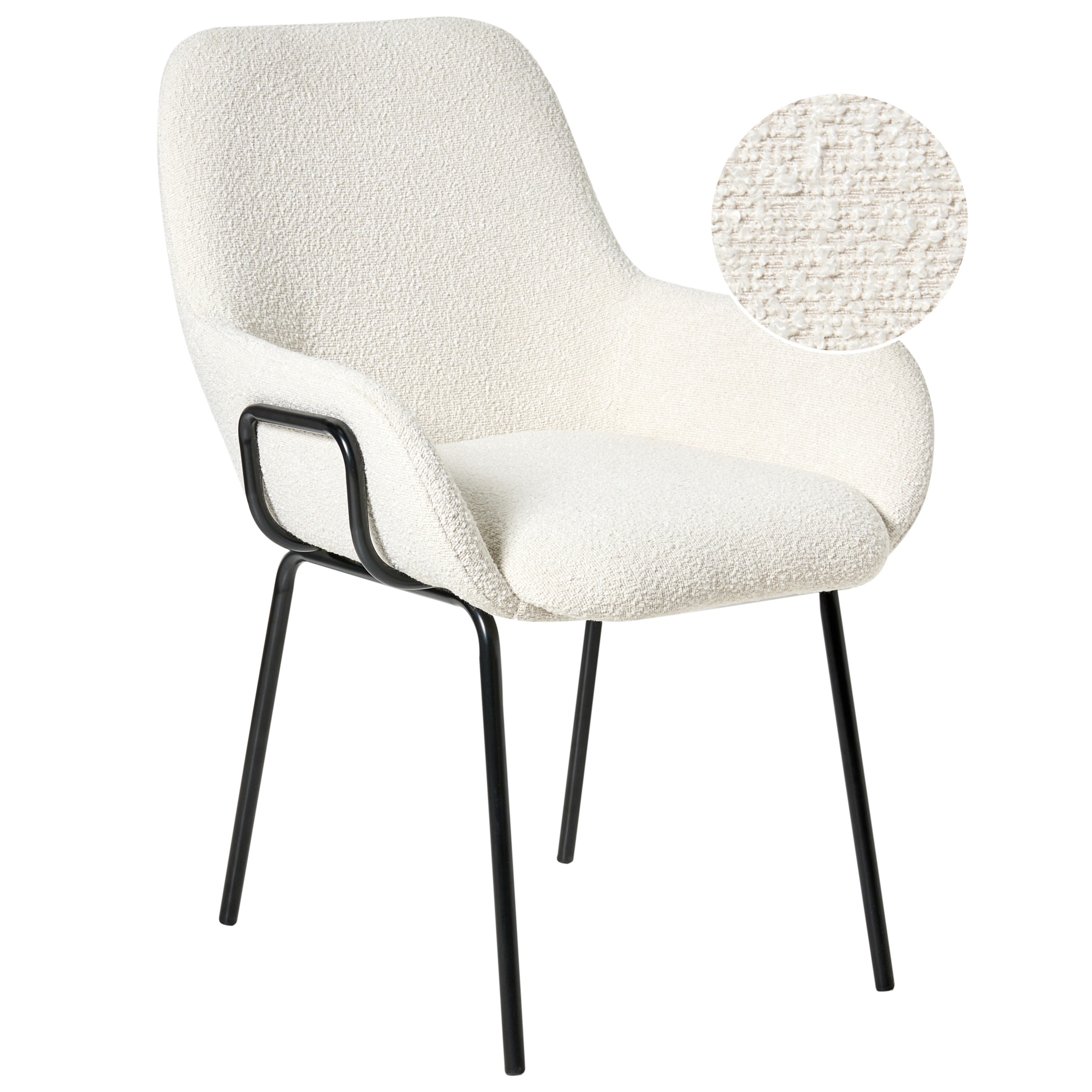 Matstol ALGONA Bouclé Off-White