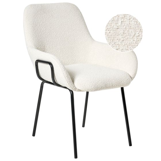 Matstol ALGONA Bouclé Off-White