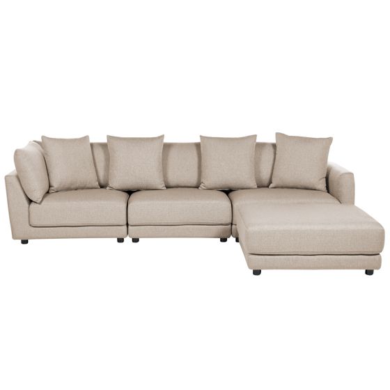Soffa 3-sits SIGTUNA med fotpall Beige