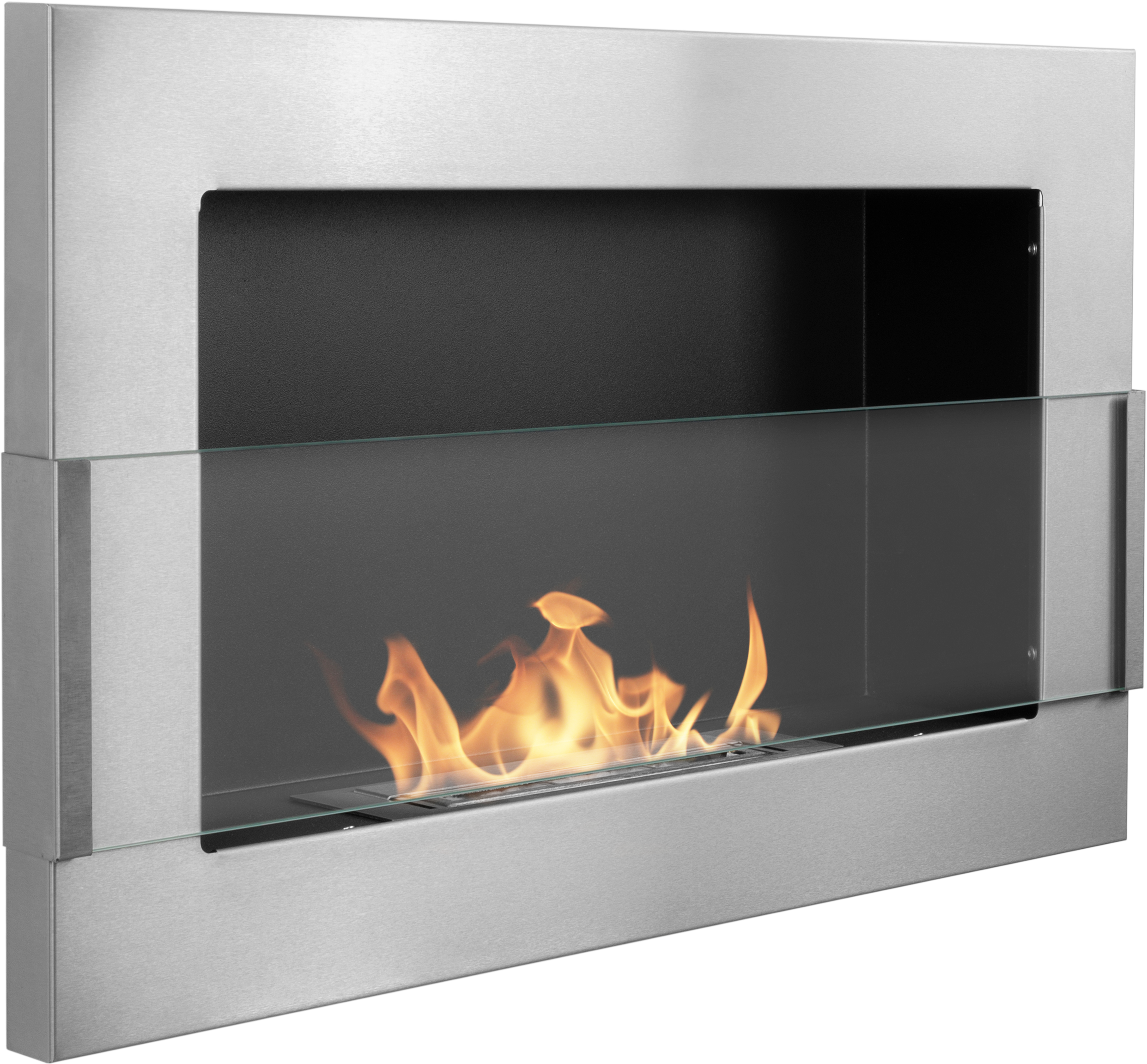 bioetanolkamin väggmonterad 650 × 400 – rostfritt stål (Inox)