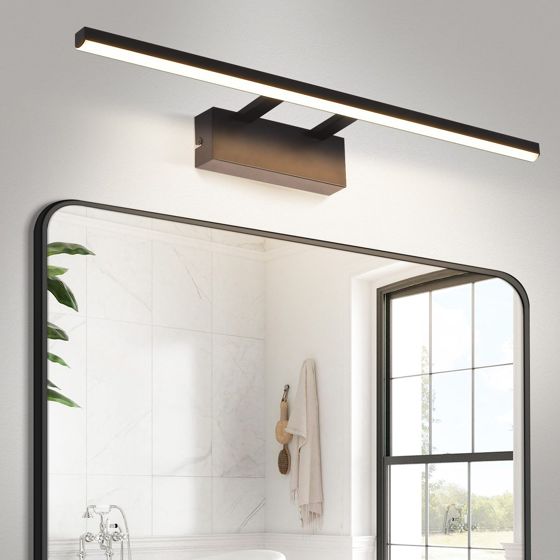 NETTLIFE svart, LED-spegellampa, 60 cm, modern, 4000K, badrum, väggspegellampa