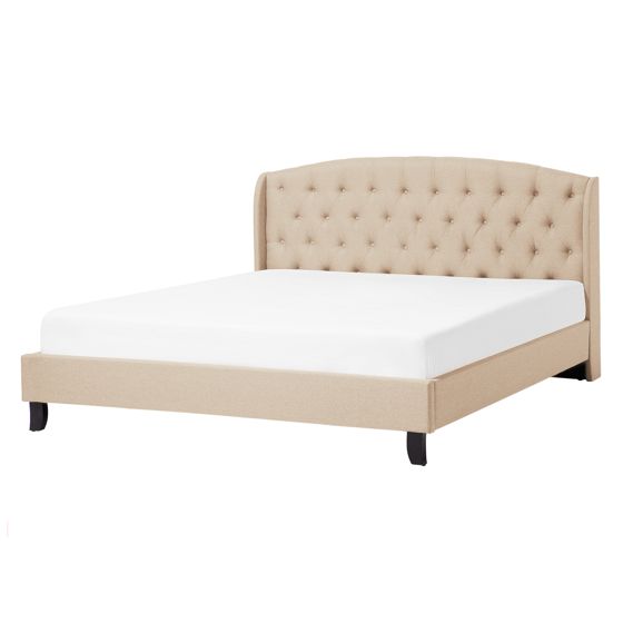 Säng med lamellram BORDEAUX 140 x 200 cm Beige