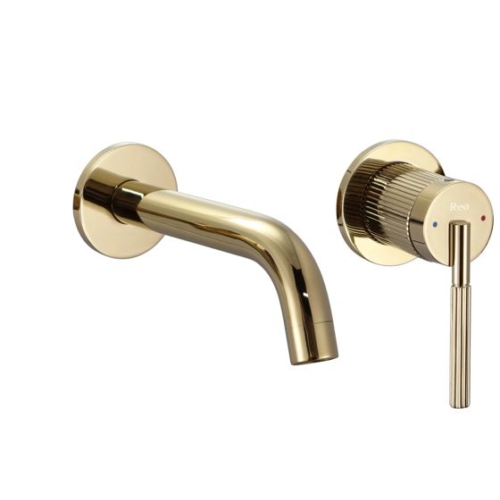 REA Inbyggd Tvättställsblandare Argon Js-622704G + Box Guld, 11X22,5X11Cm