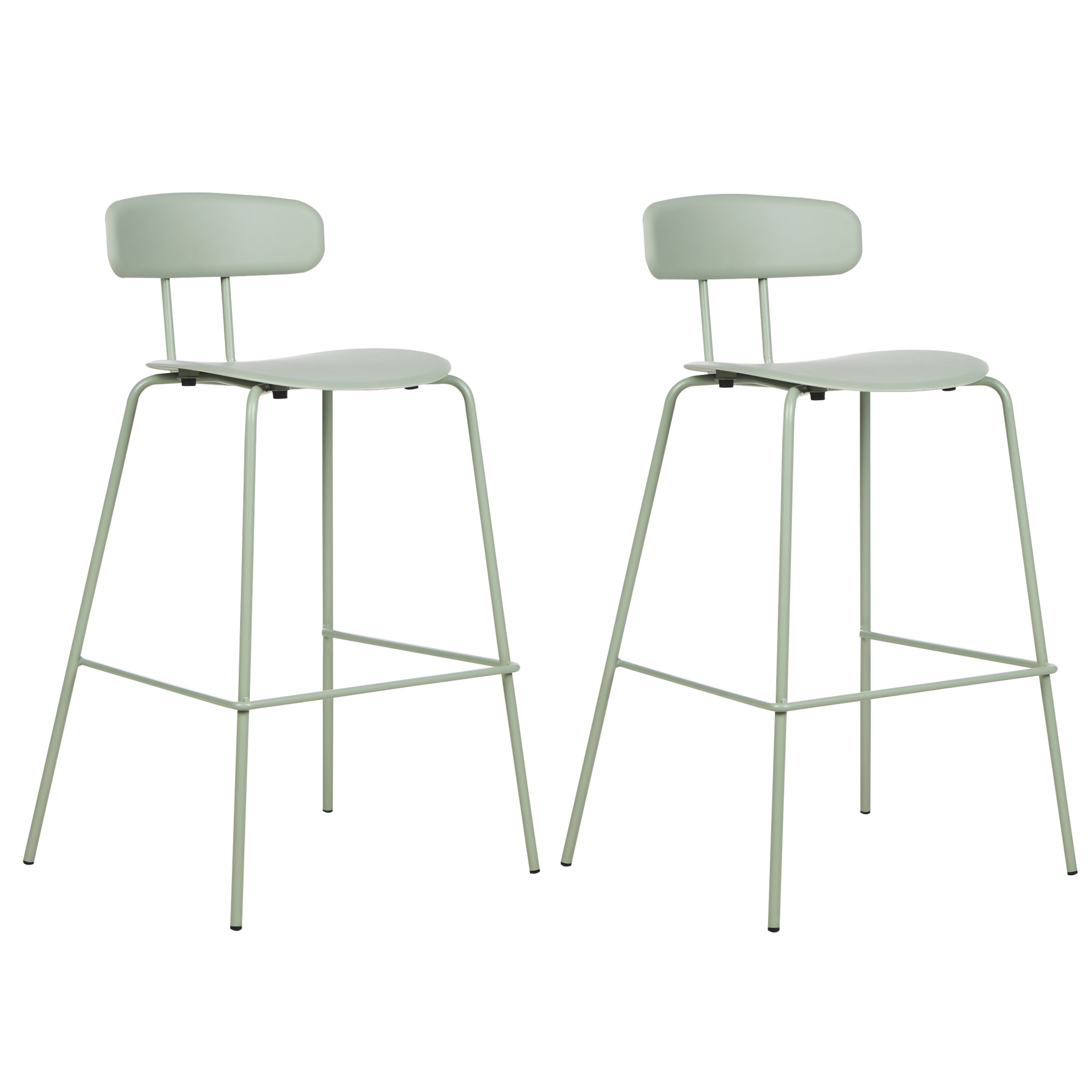 Set med 2 barstolar SIBLEY Ljusgrön