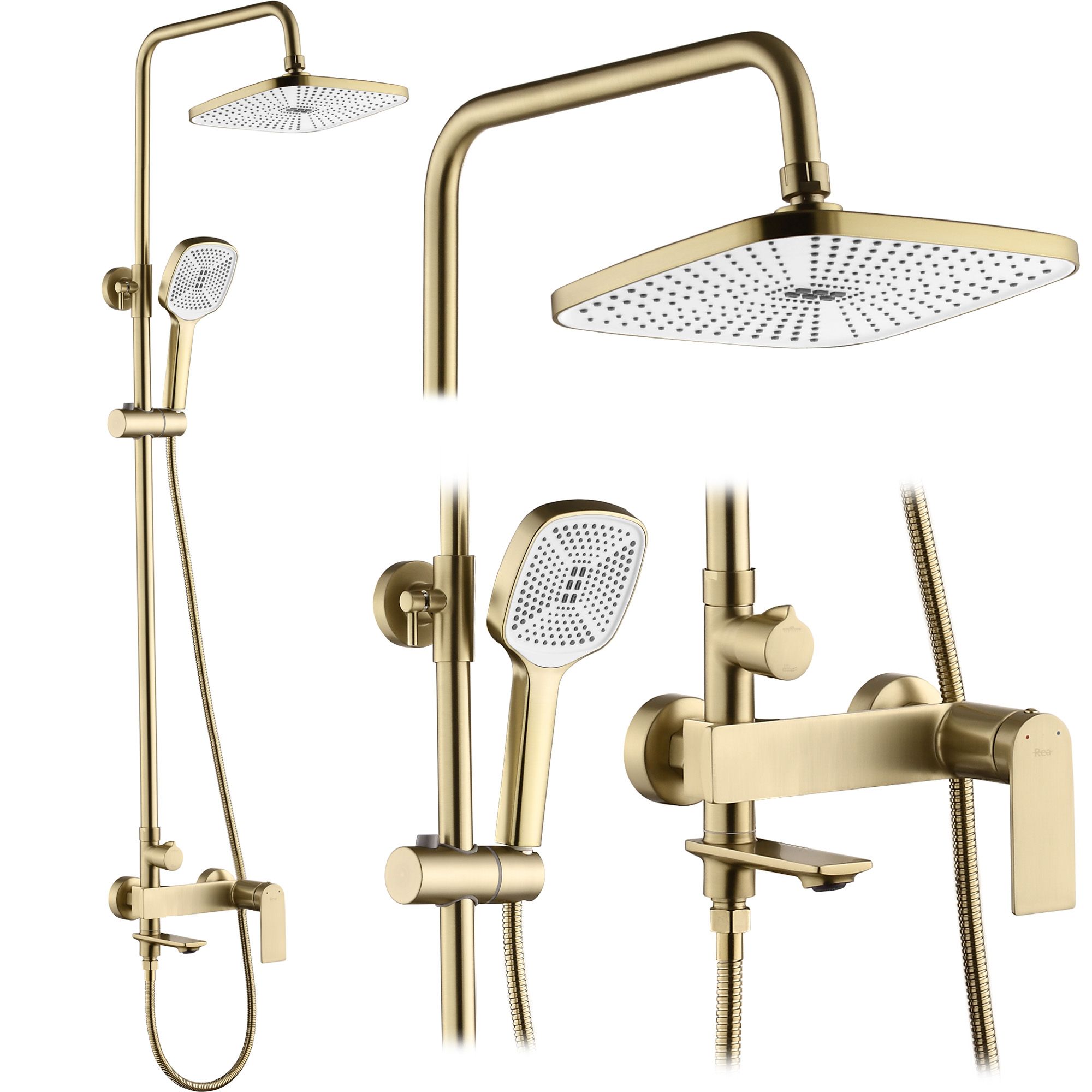 REA Duschset MY1902-78GG STORM Borstat Guld, 45x30x136cm