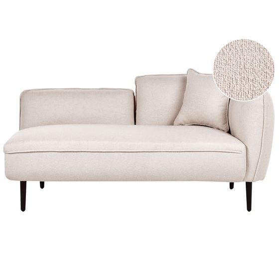 Högervänd schäslong CHEVANNES Bouclé Ljusbeige