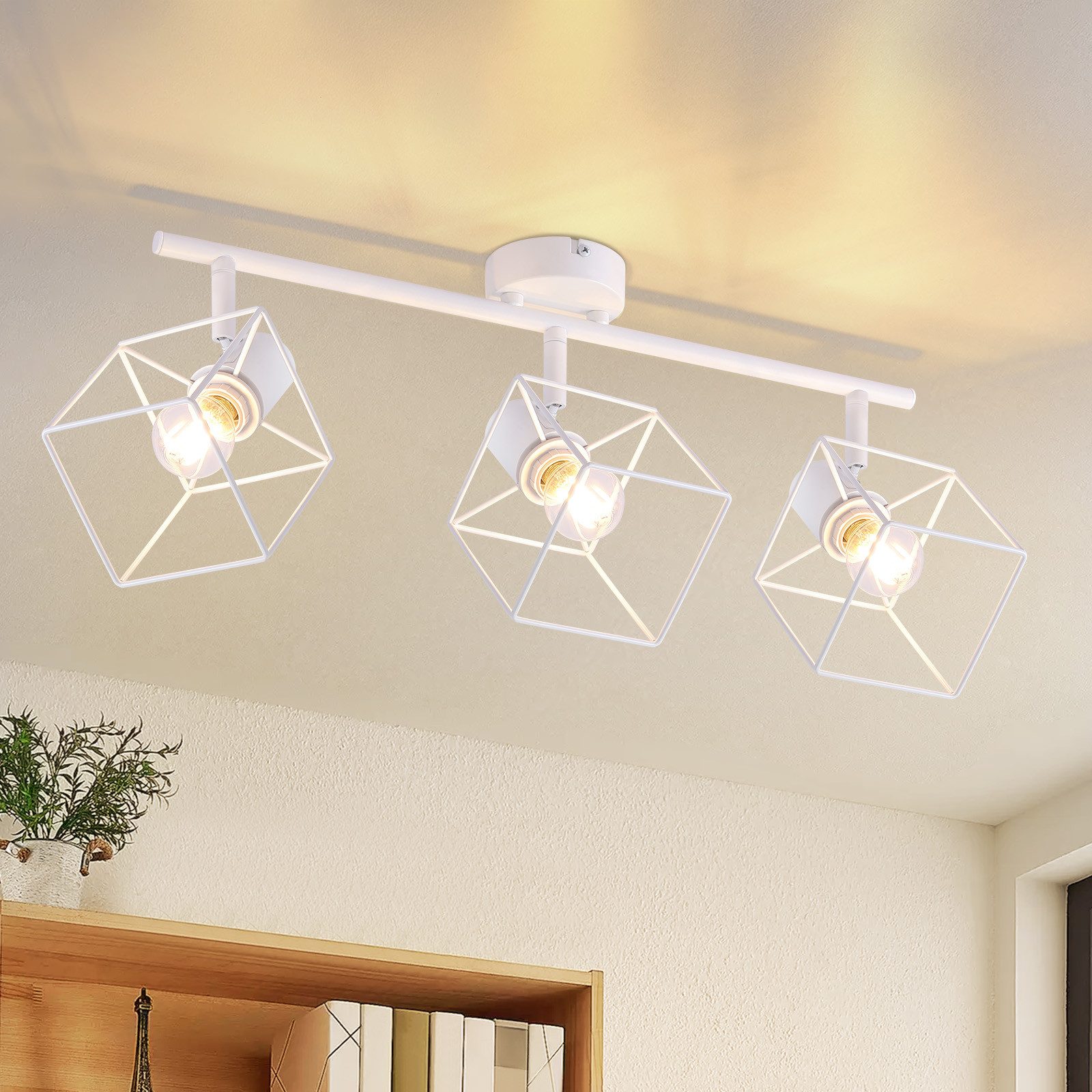NETTLIFE svart takspotlight E14 350° roterande taklampa vintage - metall för vardagsrum justerbar utan glödlampa