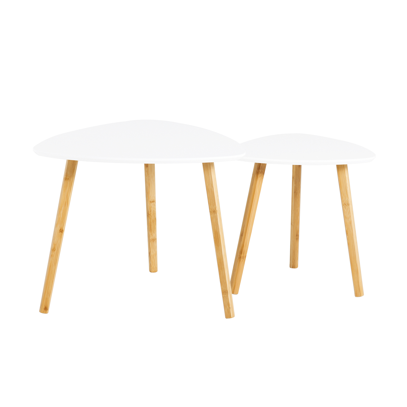 SoBuy Soffbord,Sidobord,Satsbord set om 2,Cafébord,vit,FBT74-W
