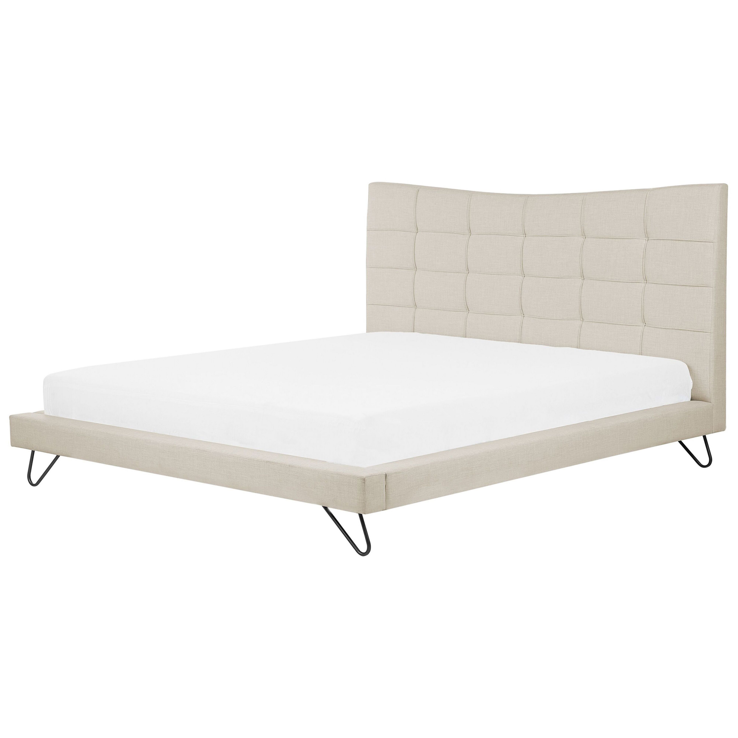 Säng med lamellram LANNION 180 x 200 cm Ljusbeige