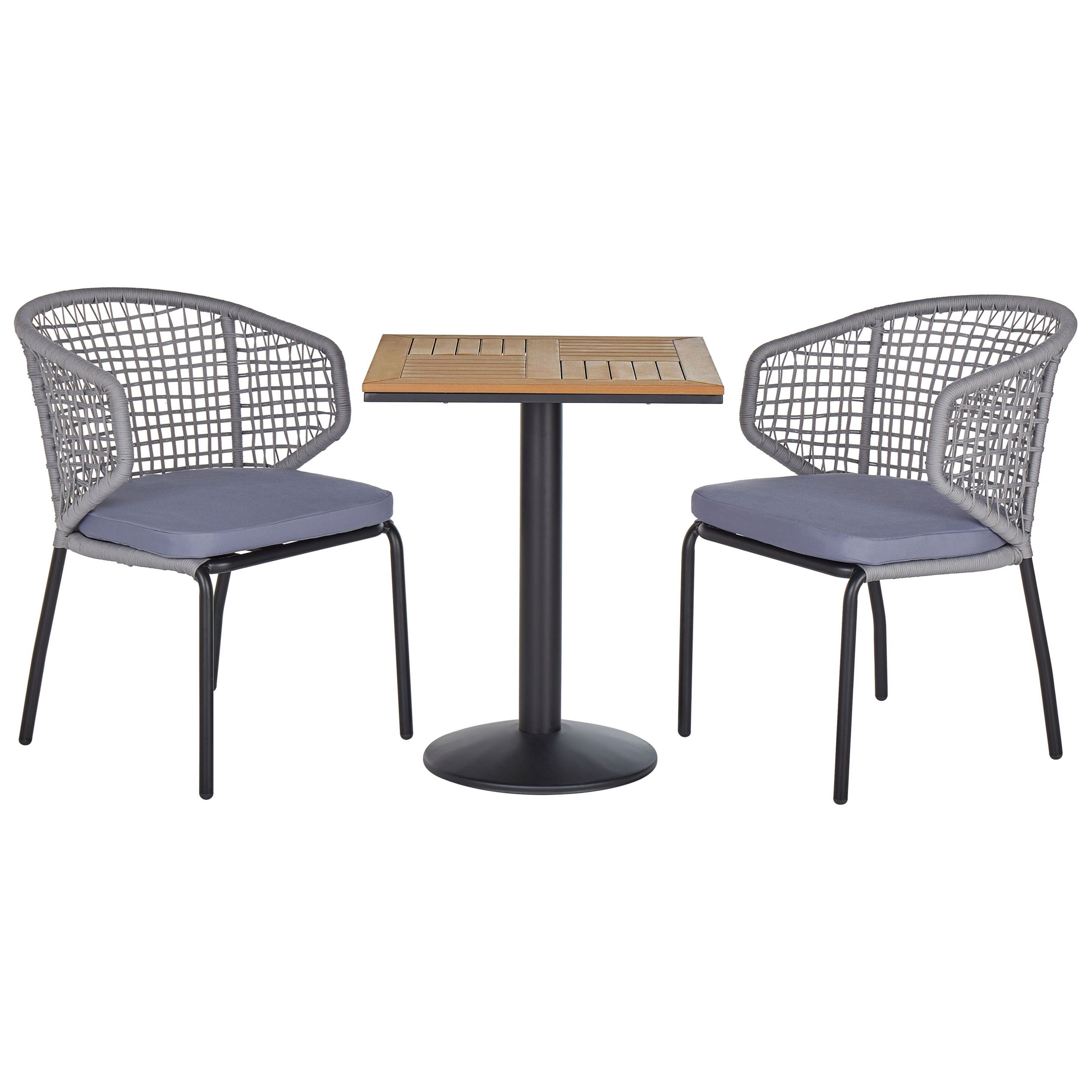 Caféset med kuddar PALMI Metall Grå