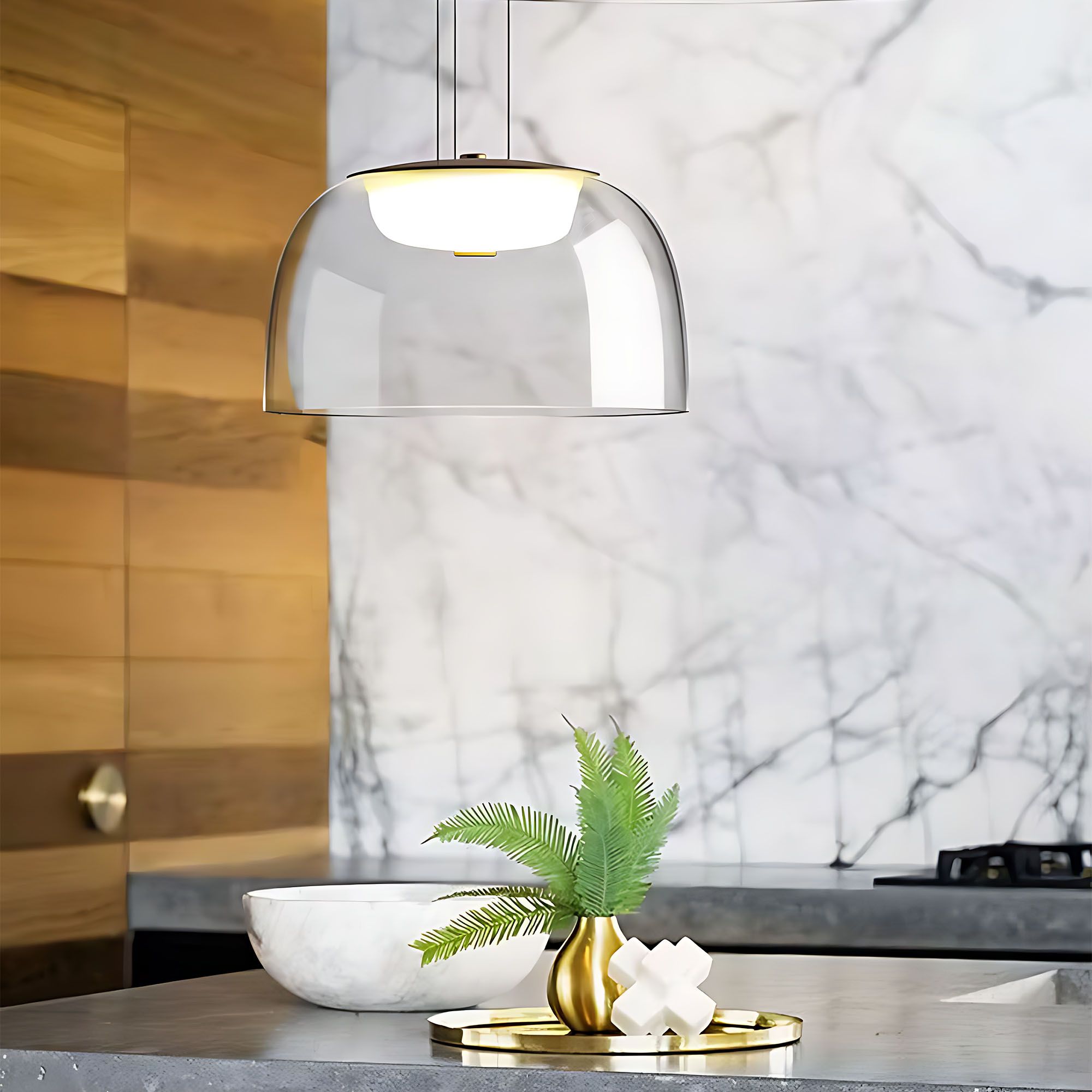 TOOLIGHT hängande taklampa APP1690-1PC B LED Guld 105x22x13cm
