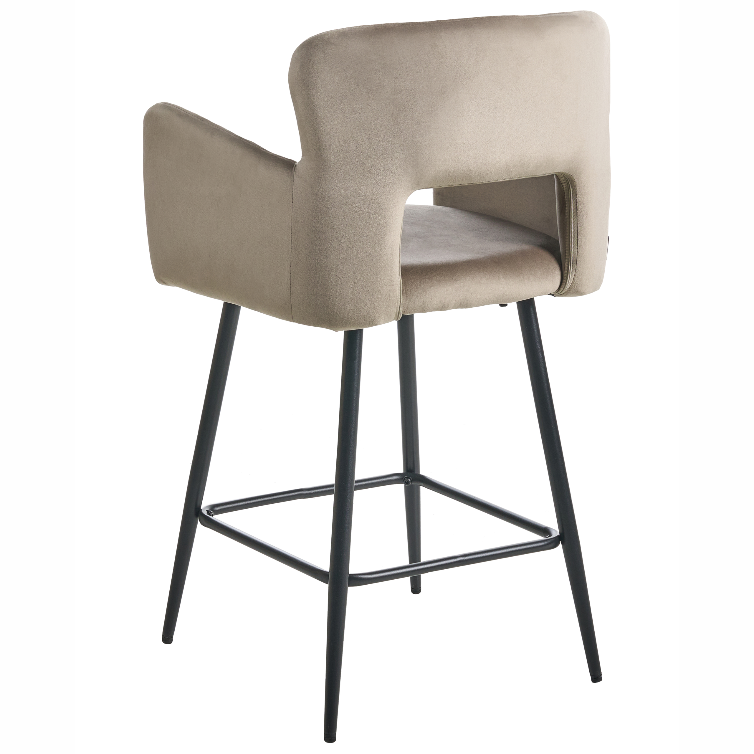 Set med 2 barstolar SANILAC Sammet Taupe
