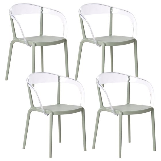 Set med 4 trädgårdsstolar MALEVIZI Stapelbar Ljusgrön