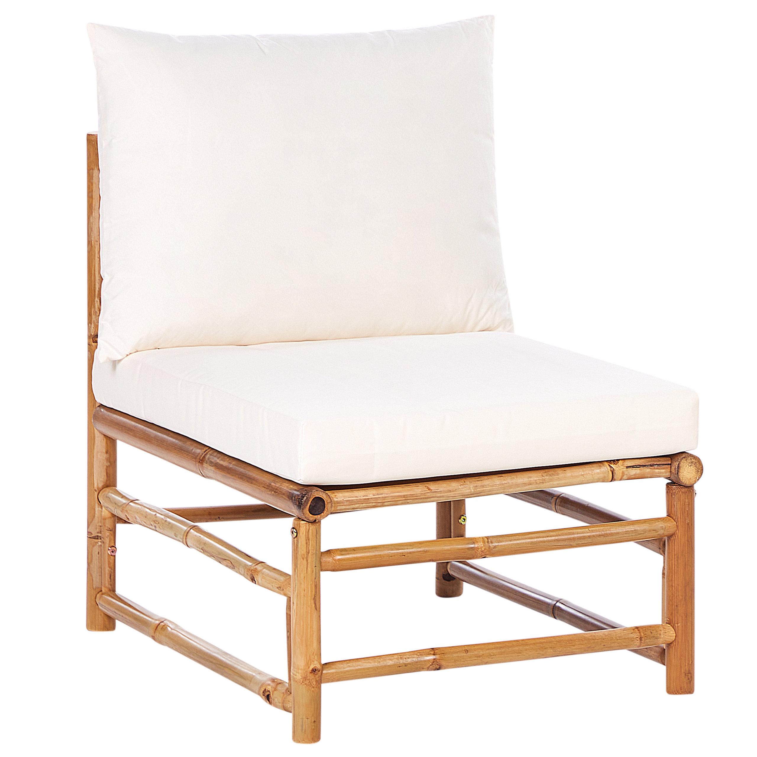 Trädgårdshörnsoffa med bord 5-sits CERRETO Bambu Off-White Vänstervänd