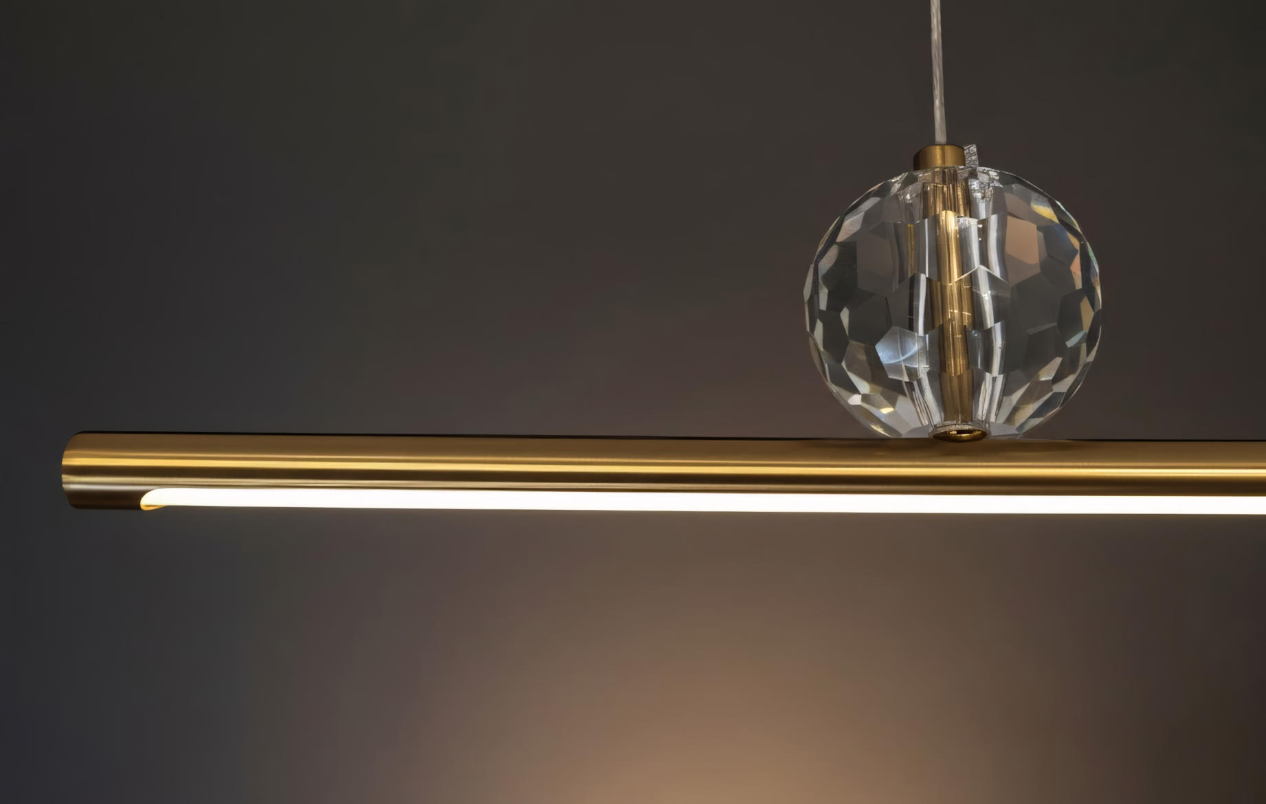 TOOLIGHT hängande taklampa APP1778-CP LED Borstat guld 90x2x10cm