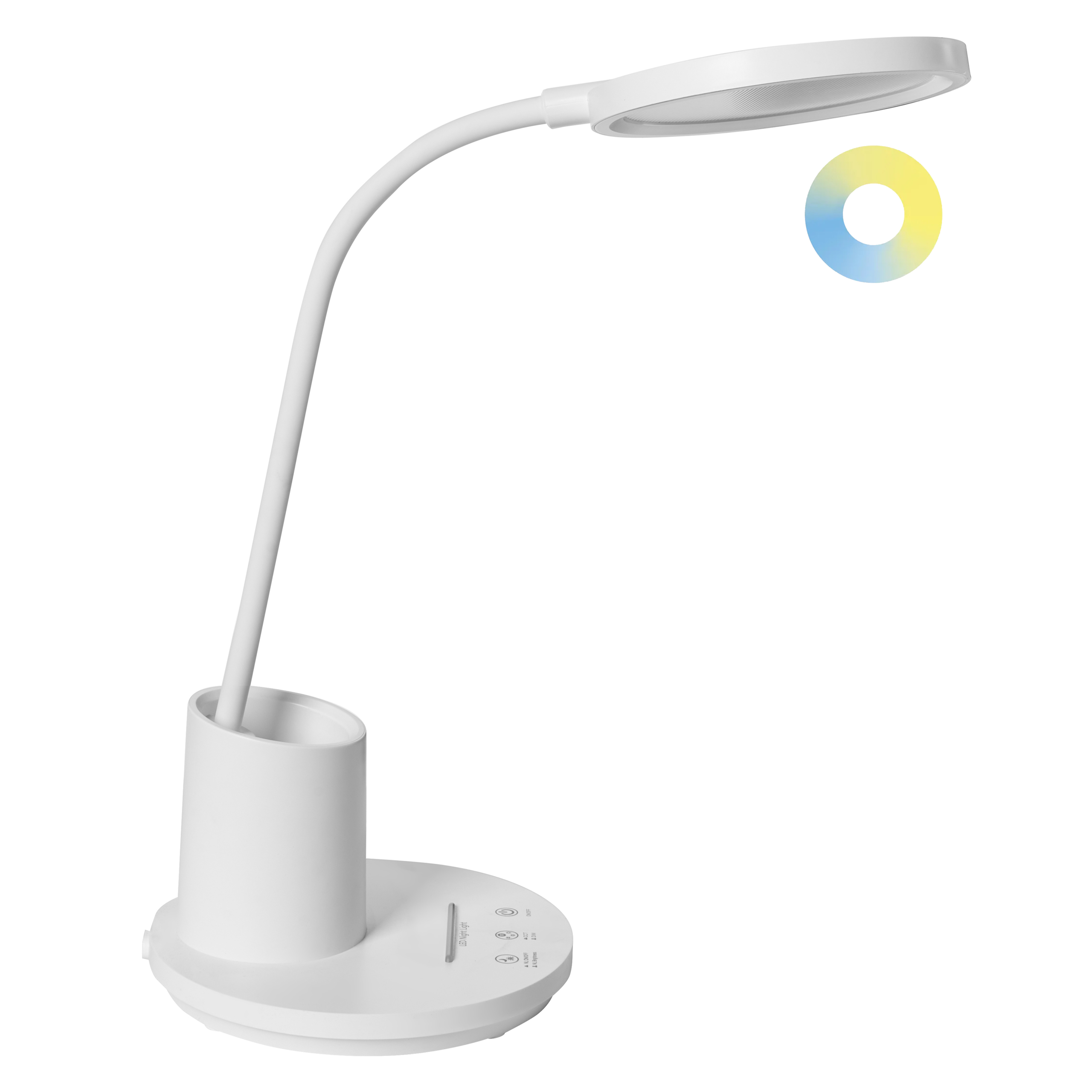 LED-skrivbordslampa VELA med dimmer Vit