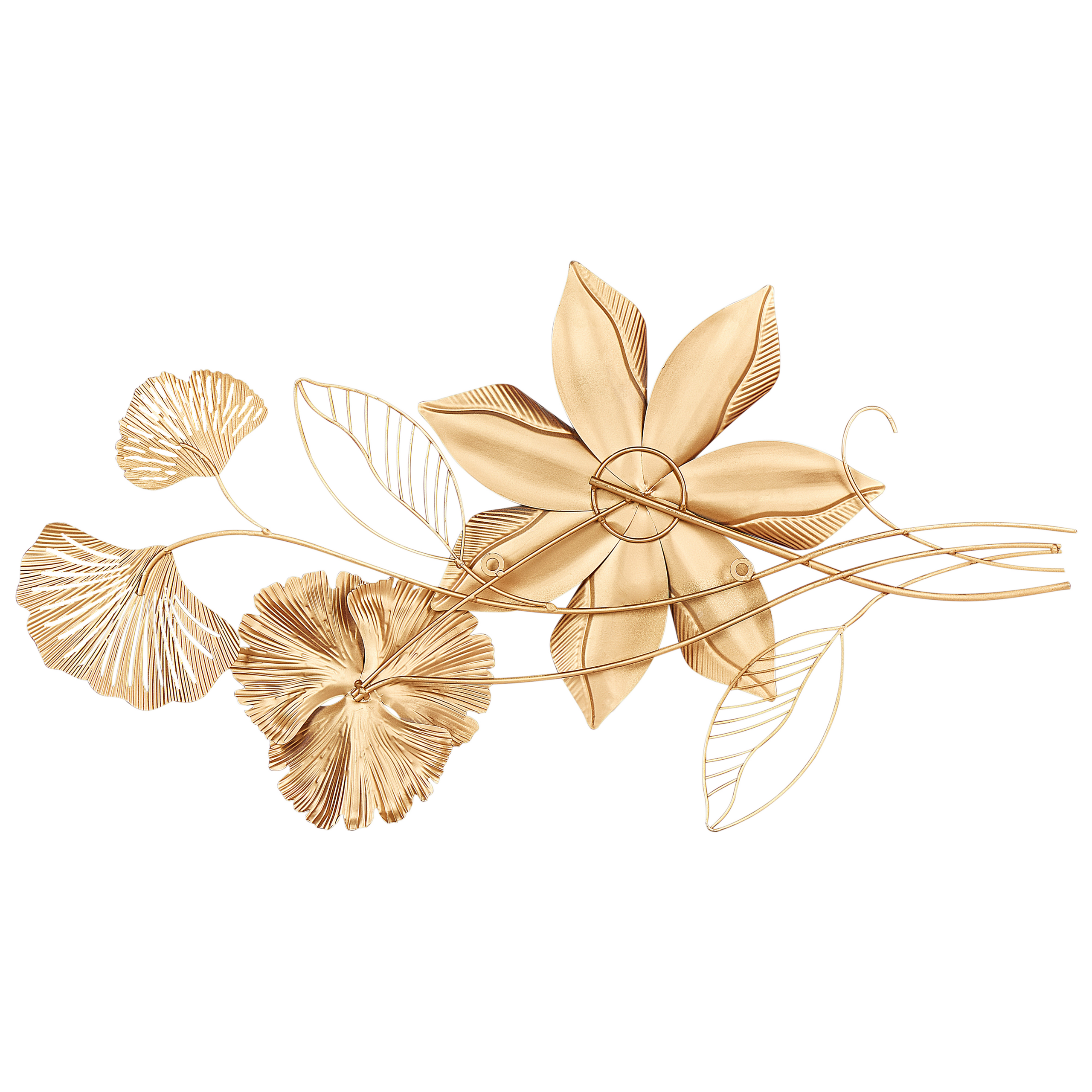 Väggdekoration Blomma EUROPIUM 46 cm Metall Guld