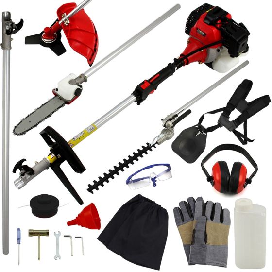 T-Mech 5-i-1 52cc bensindriven trädgårdstrimmer multiverktyg